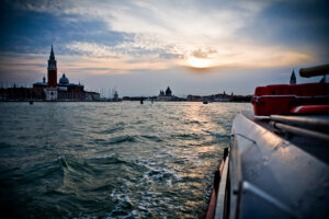Venice - St. Mark's basin at sunset, color landscape photo